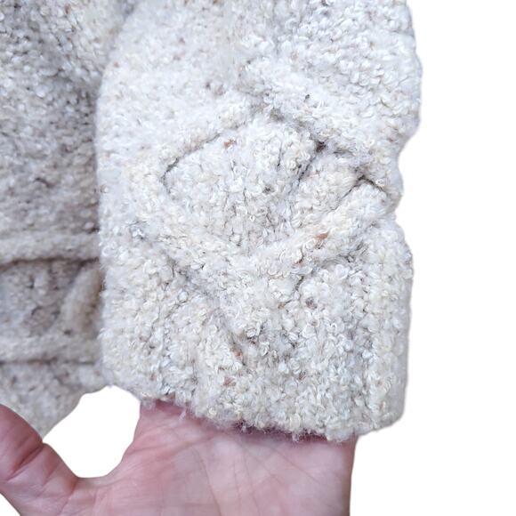 Vintage Woolrich Wool Blend Cable Knit Sweater Rolled Mock Neck Cream Sz M - Picture 6 of 11